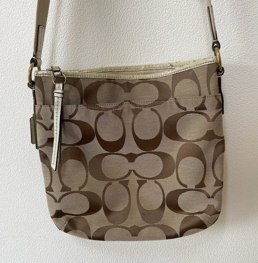 Coach F21905 Vintage Canvas Crossbody Shoulder Bag