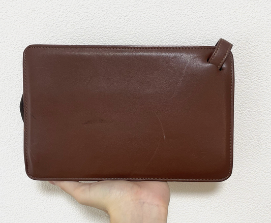 Kenzo Vintage Leather Clutch Bag iPad Mini Wristlet Case