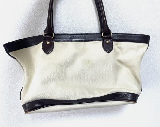 Max Mara Canvas Tote Shoulder Bag Handbag 2way Garden Cabas