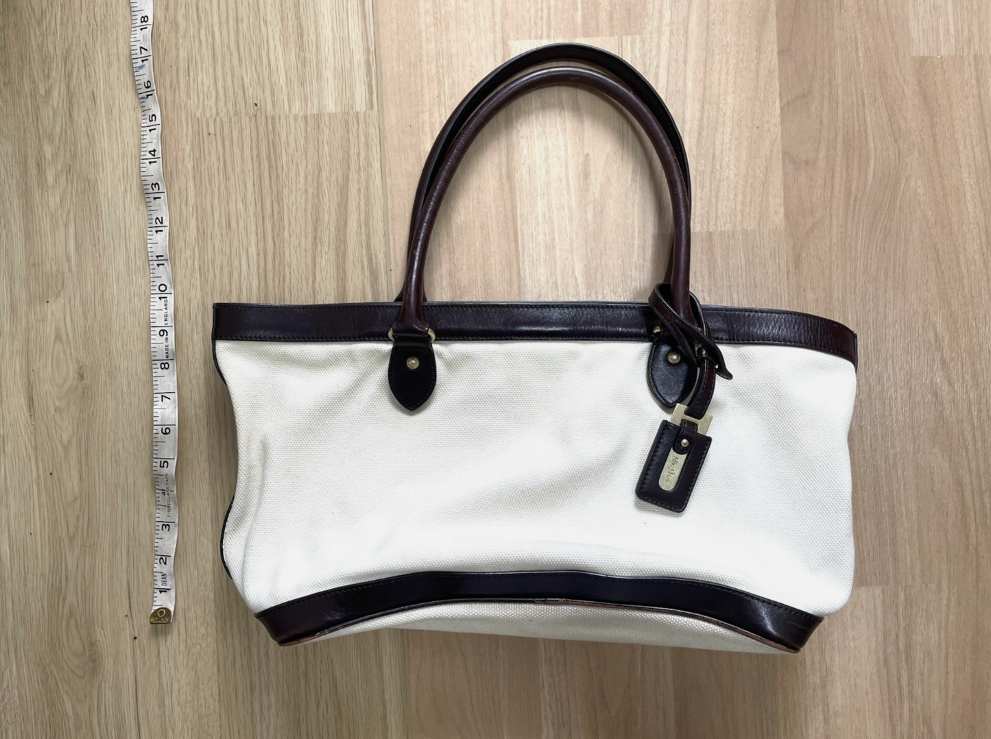 Max Mara Canvas Tote Shoulder Bag Handbag 2way Garden Cabas