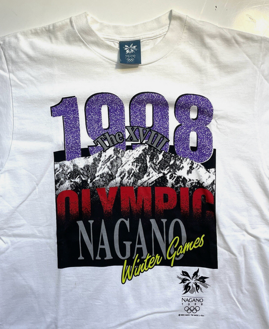 Mizuno 1998 Nagano Winter Olympic Vintage T-shirt Mens M