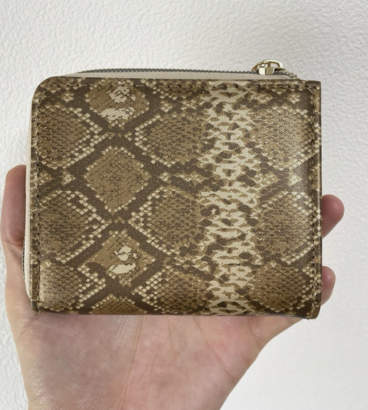 A Bathing Ape Bape Gold Snakeskin Bifold Wallet