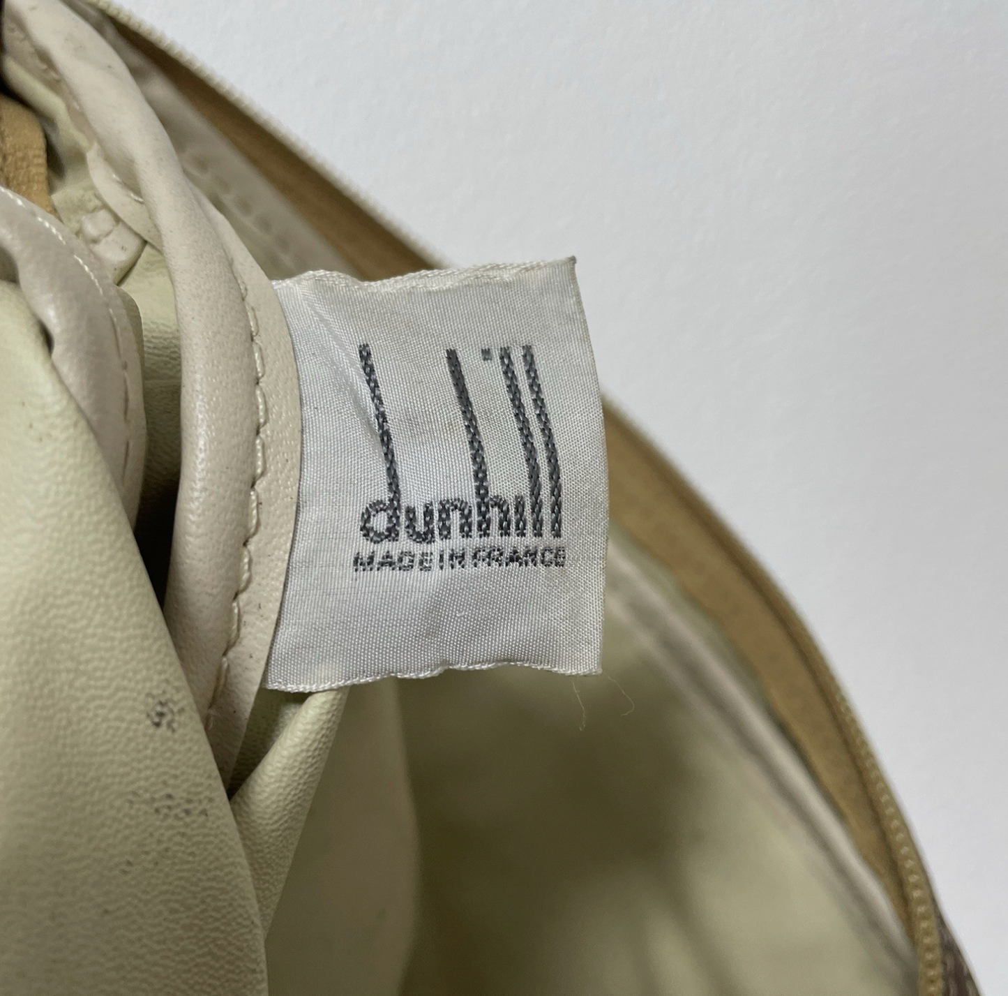 Dunhill Vanity Clutch Travel Accessory Toiletry Bag Brown Canvas Mens Vintage