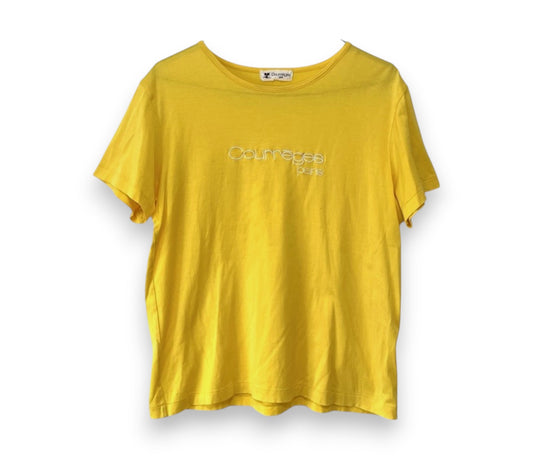 Courreges Paris Vintage T-shirt Top Yellow Ladies M