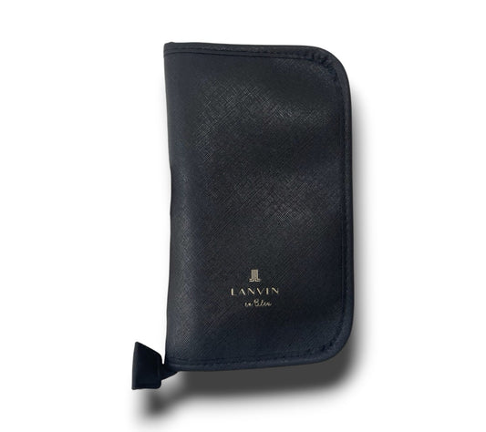Lanvin en Bleu Black Bifold Zipped Leather Passport Wallet Travel Case