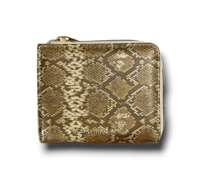 A Bathing Ape Bape Gold Snakeskin Bifold Wallet