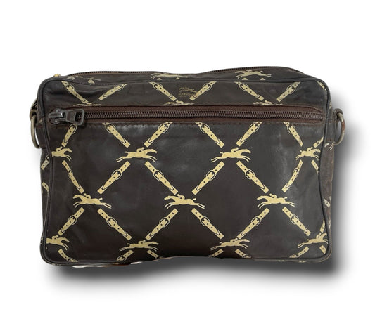 Longchamp Classic Monogram Vintage Monogram Leather Clutch Bag Pouch