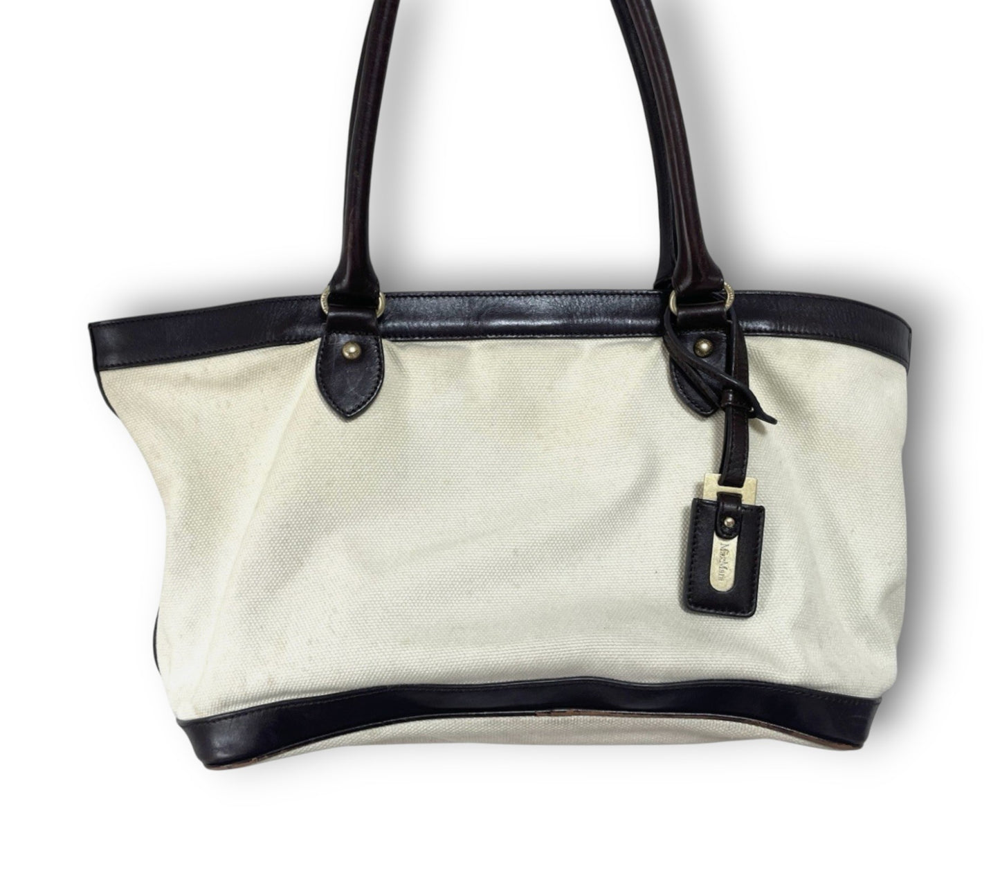 Max Mara Canvas Tote Shoulder Bag Handbag 2way Garden Cabas