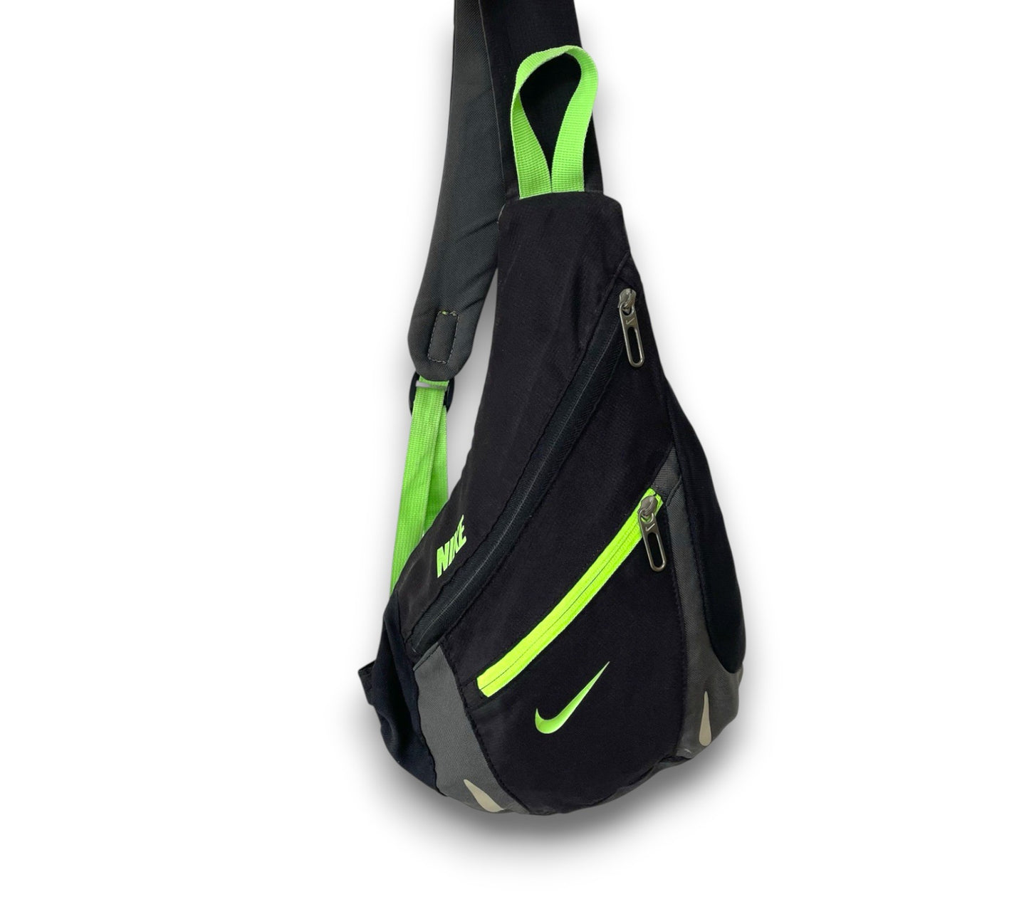 Nike Vintage 00's Crossbody Sling Bag Neon Green Swoosh Backpack