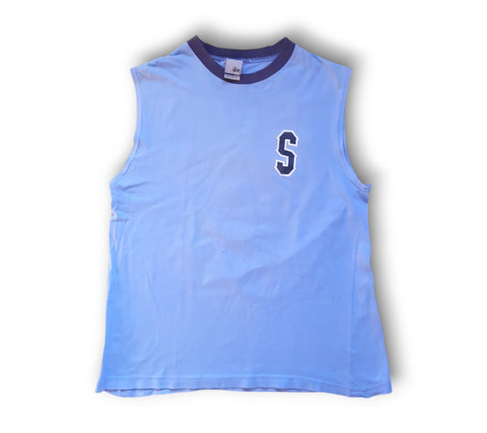 Stussy Vintage Tank Top Sleeveless Ringer Singlet Mens L