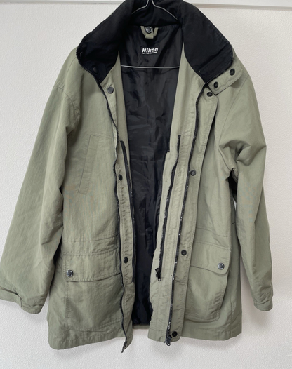 Nikon Jacket Long Coat Parka Mens L