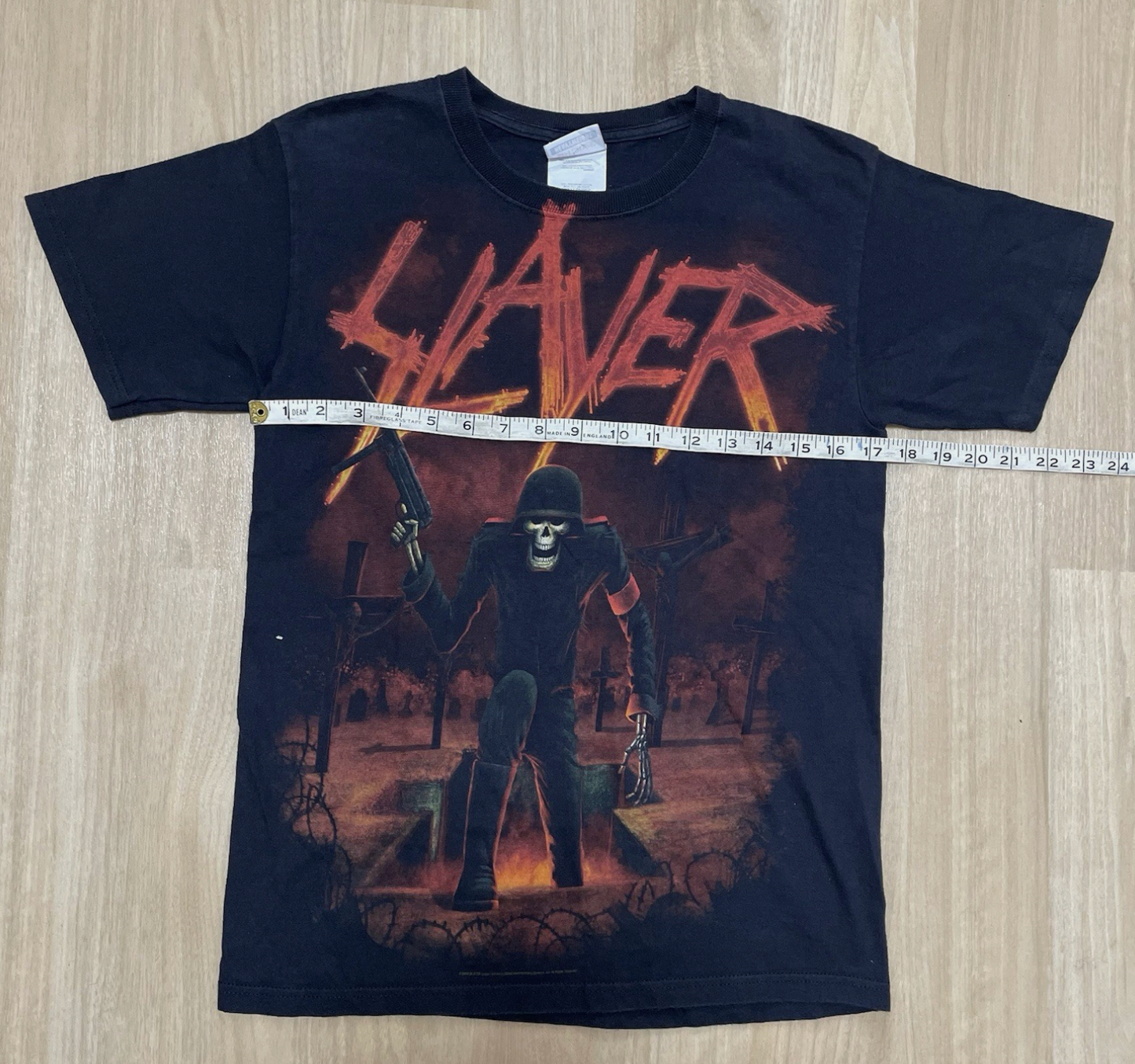 スレイヤー AOP ヴィンテージ Tシャツ ヘイルゾンビ ソルジャー ブラック メンズ S