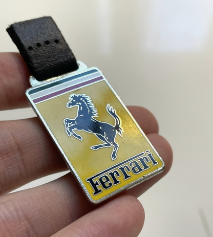 Ferrari Vintage Keyring FOB Enamel Leather