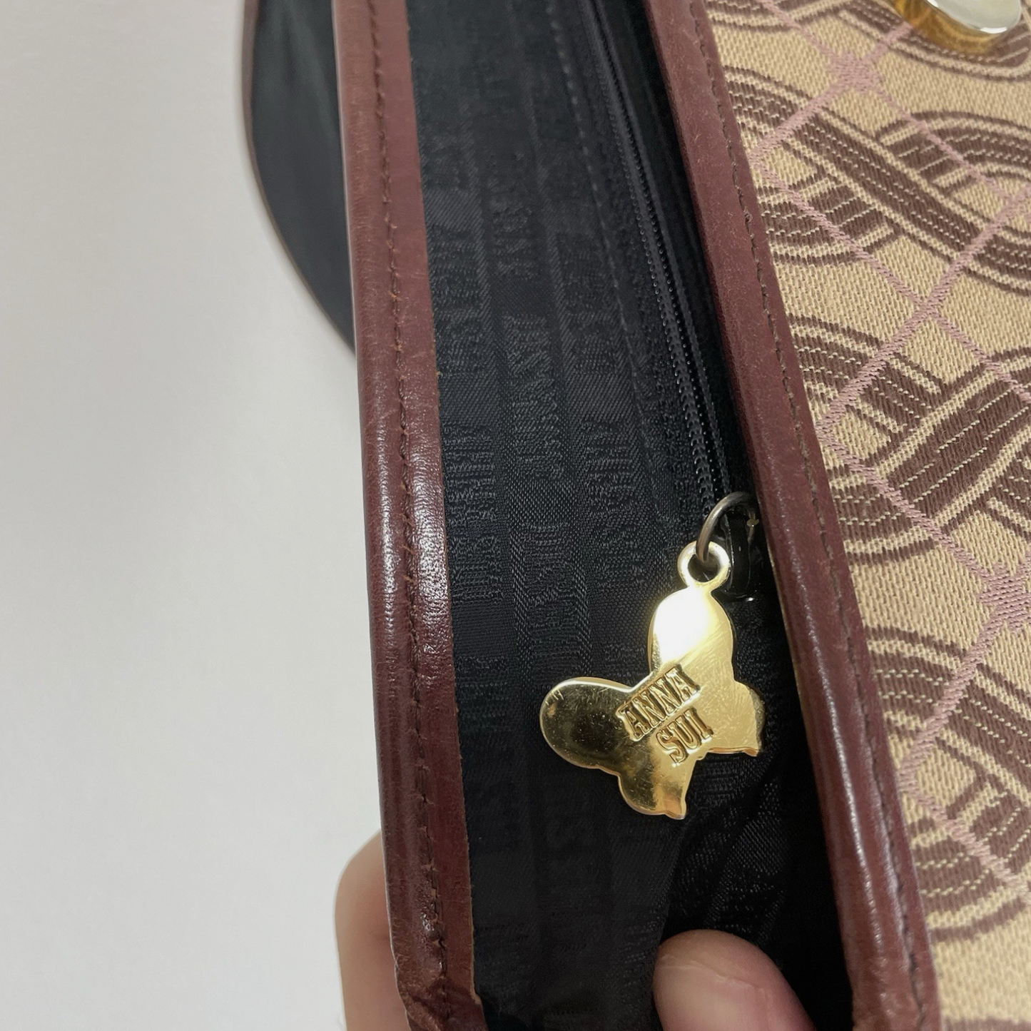 Anna Sui Vintage 00's Handbag Bag Shoulder Brown