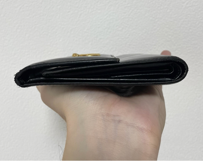 Cartier Panther Black Leather Trifold Wallet