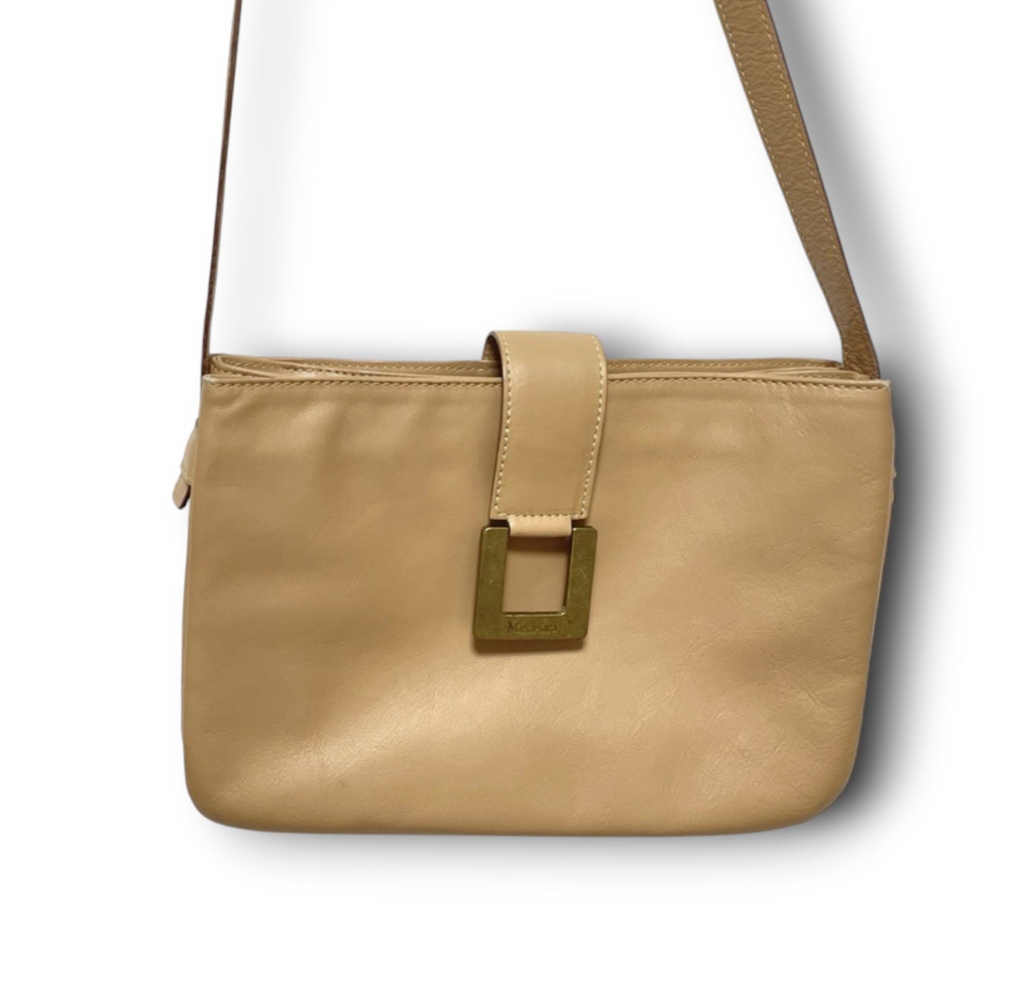 Max Mara Vintage Leather Satchel Cross Body Shoulder Bag