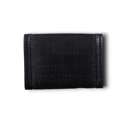 Bally Coin Case Small Black Leather Canvas Wallet