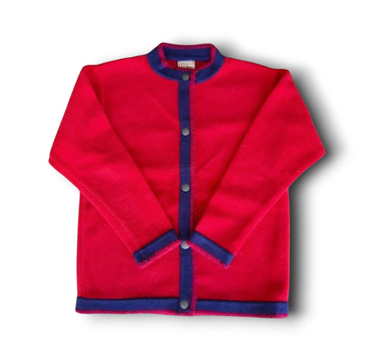 LL Bean Red Cardigan Jumper Top Fleece Wool Womens S