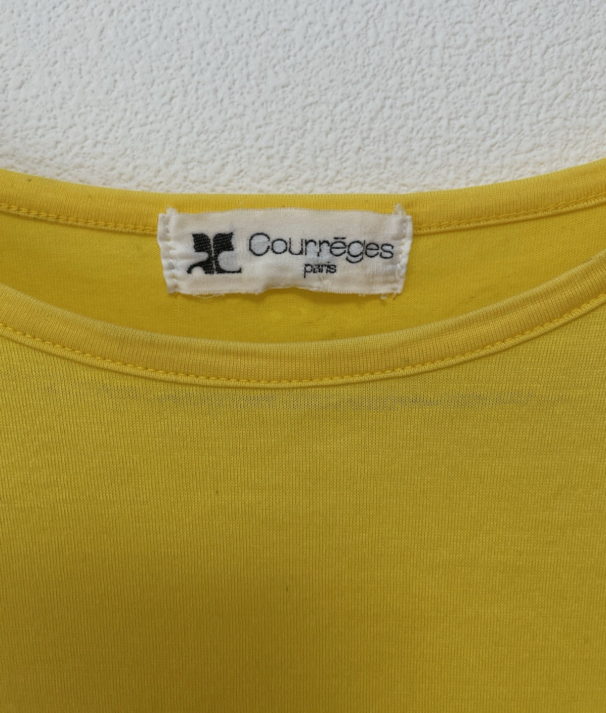 Courreges Paris Vintage T-shirt Top Yellow Ladies M