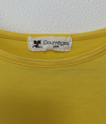 Courreges Paris Vintage T-shirt Top Yellow Ladies M