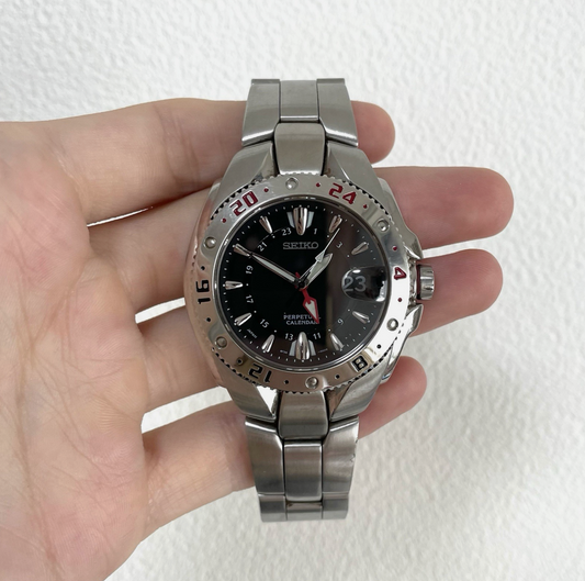 Seiko GMT Vintage 2000's Perpetual Calendar Mens Quartz Watch