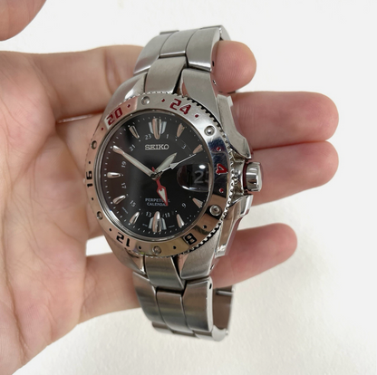 Seiko GMT Vintage 2000's Perpetual Calendar Mens Quartz Watch