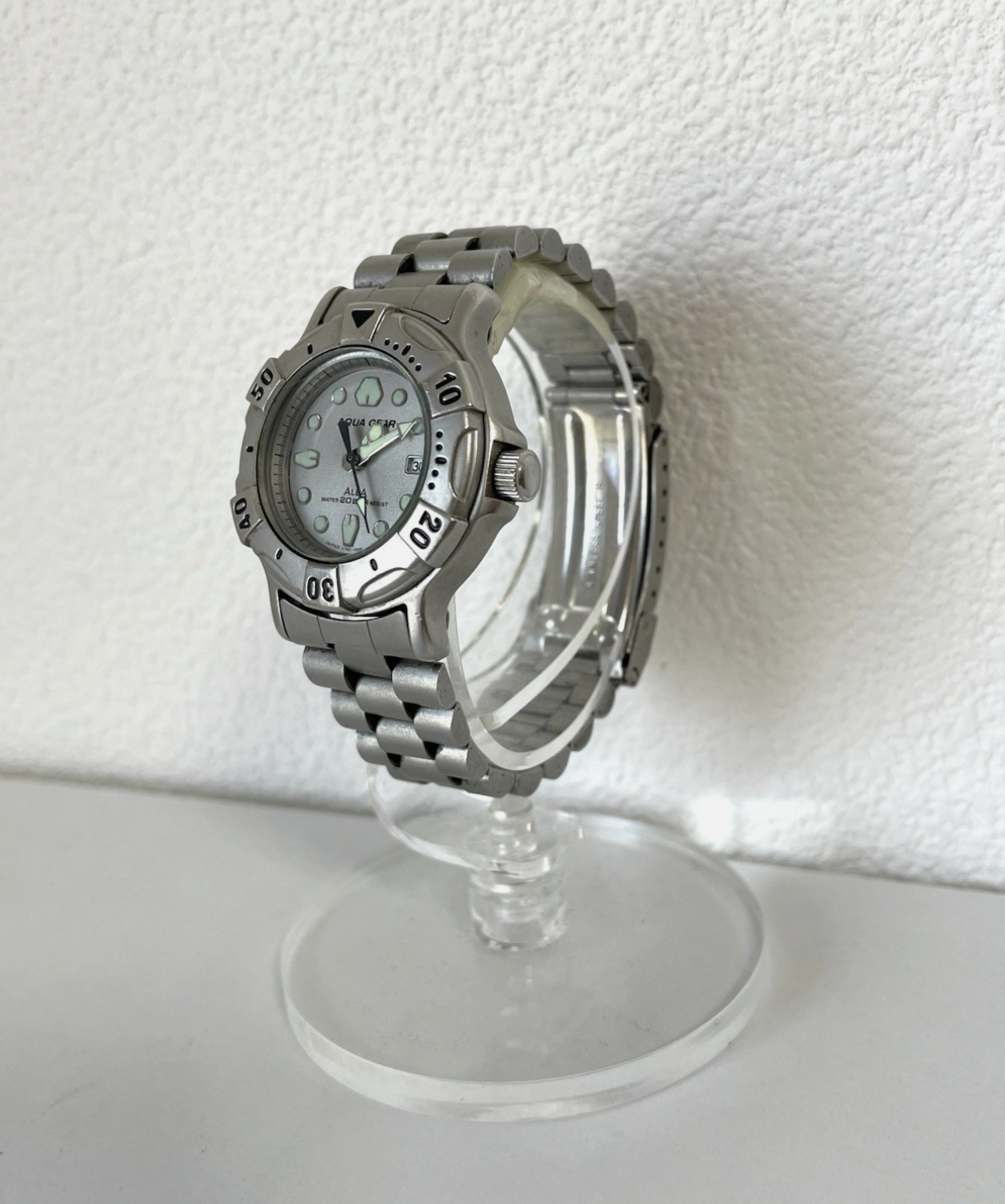 Seiko Alba Aqua Gear V782-0060 Vintage Quartz Dive Watch