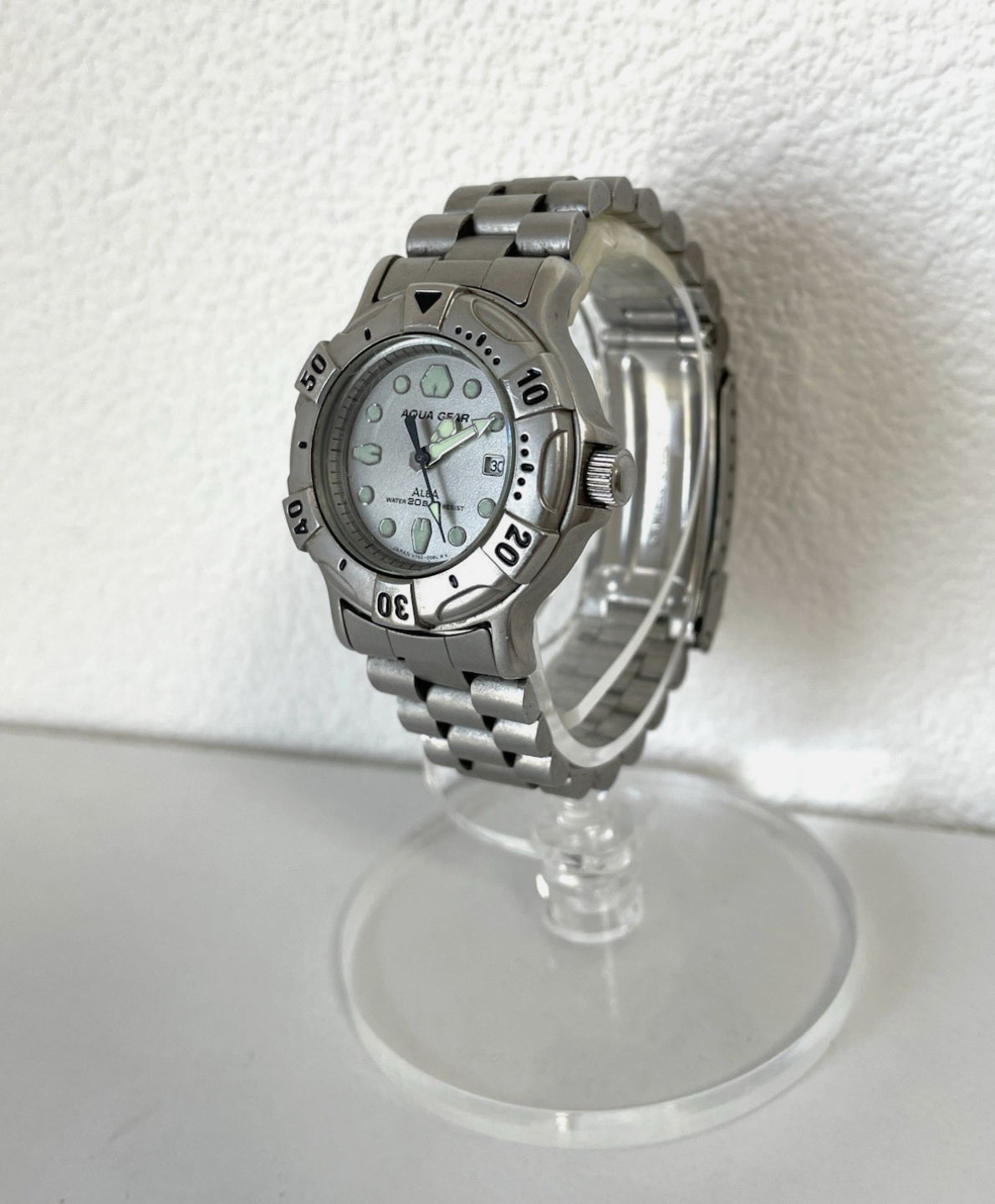 Seiko Alba Aqua Gear V782-0060 Vintage Quartz Dive Watch