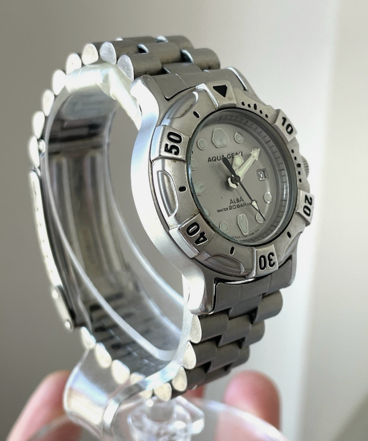 Seiko Alba Aqua Gear V782-0060 Vintage Quartz Dive Watch