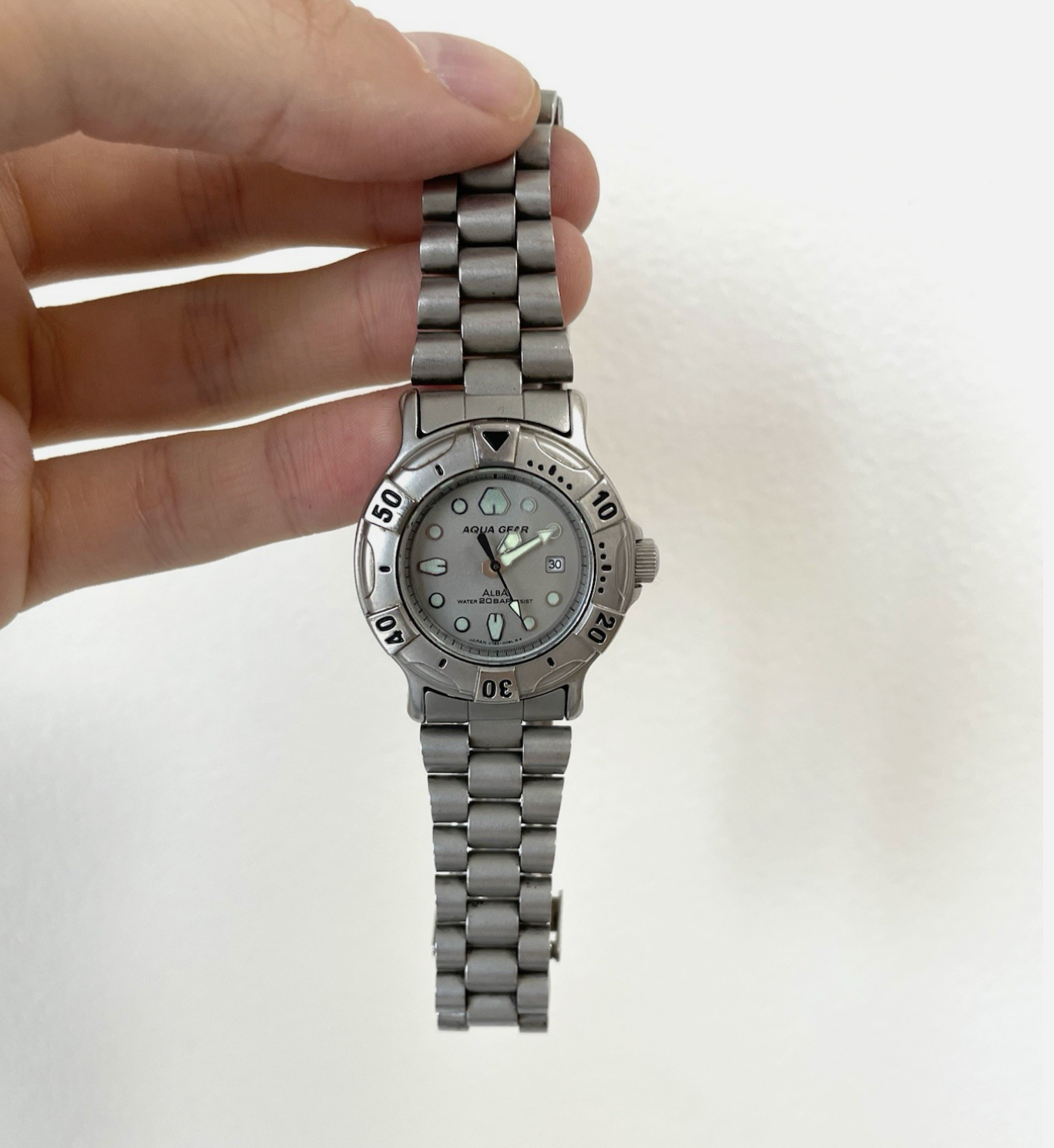 Seiko Alba Aqua Gear V782-0060 Vintage Quartz Dive Watch