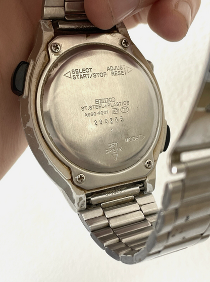 Vintage 1990's Seiko A860-4001 Japanese Talking Voice Watch