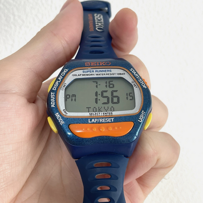 Seiko Super Runners S650-4000 Digital Watch (Blue)