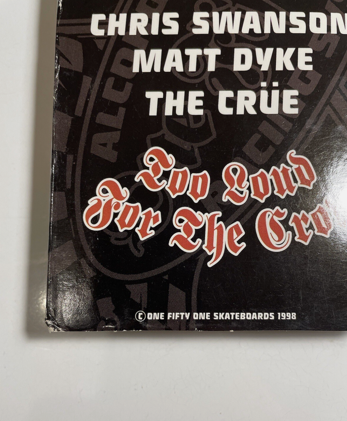 One Fifty One 151 Skateboards VHS Tape Too Loud For The Crowd 1998 Skate 90's