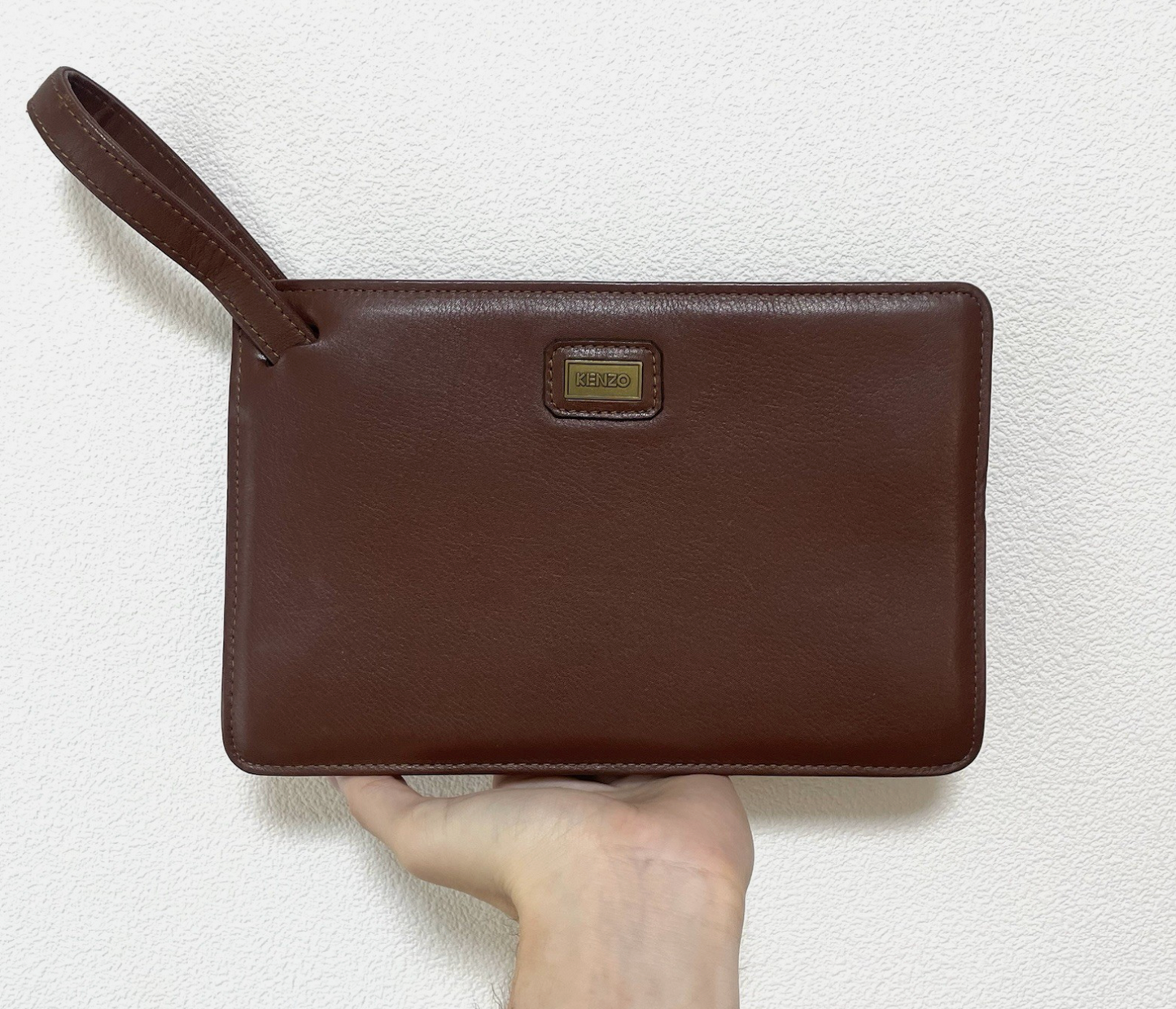 ケンゾー ヴィンテージレザー クラッチバッグ iPad Mini リストレットケース