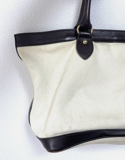 Max Mara Canvas Tote Shoulder Bag Handbag 2way Garden Cabas
