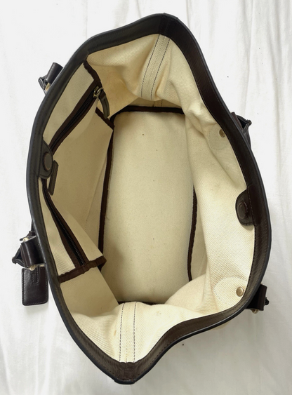 Max Mara Canvas Tote Shoulder Bag Handbag 2way Garden Cabas