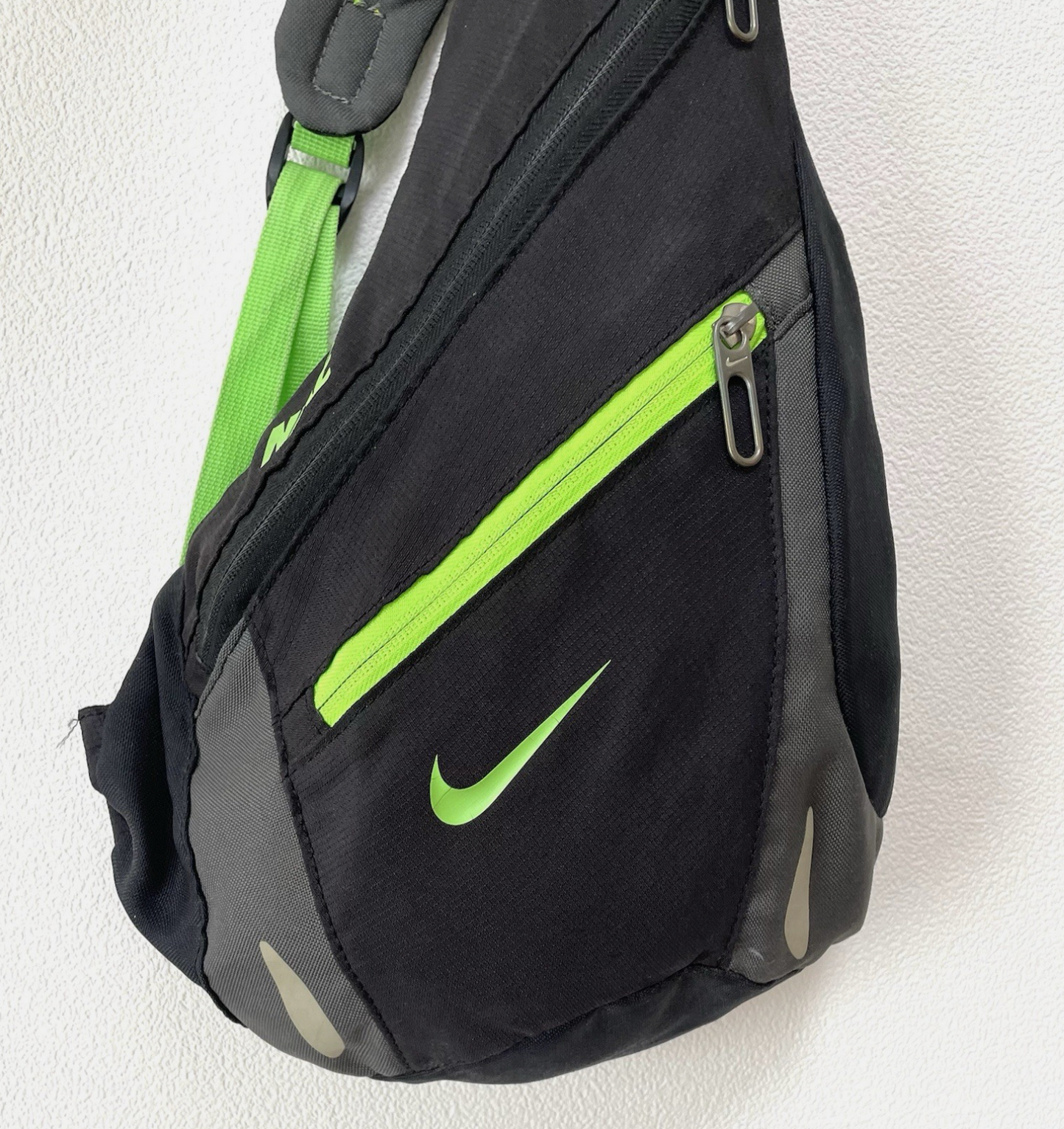 Nike Vintage 00's Crossbody Sling Bag Neon Green Swoosh Backpack