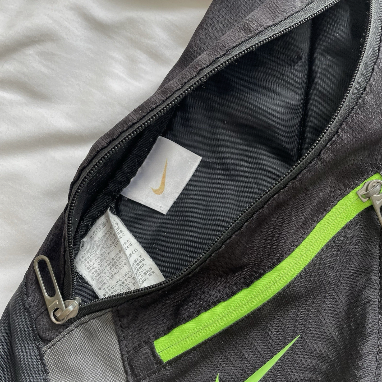 Nike Vintage 00's Crossbody Sling Bag Neon Green Swoosh Backpack