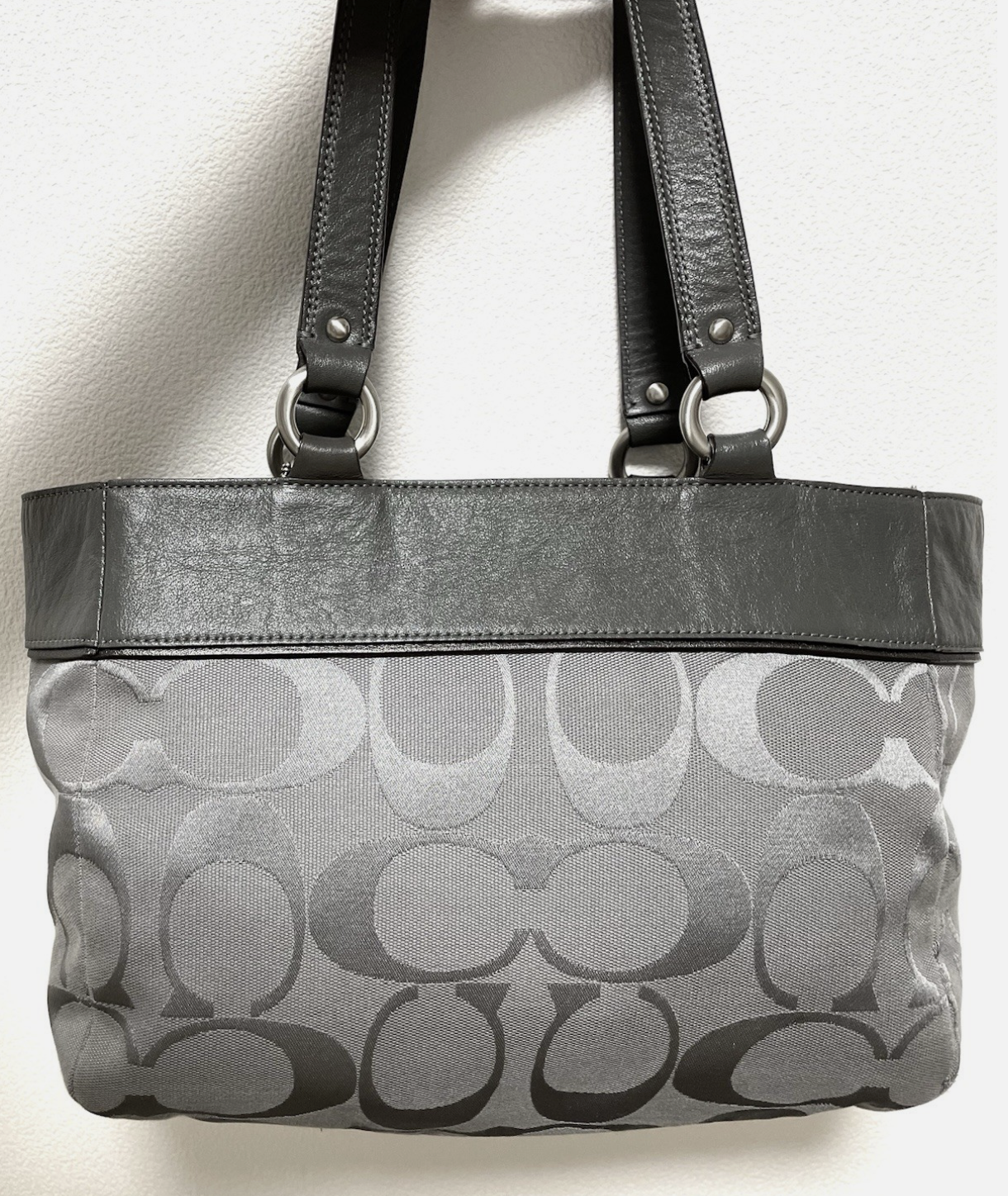 Coach Vintage 00's Handbag Grey Canvas Shoulder Tote