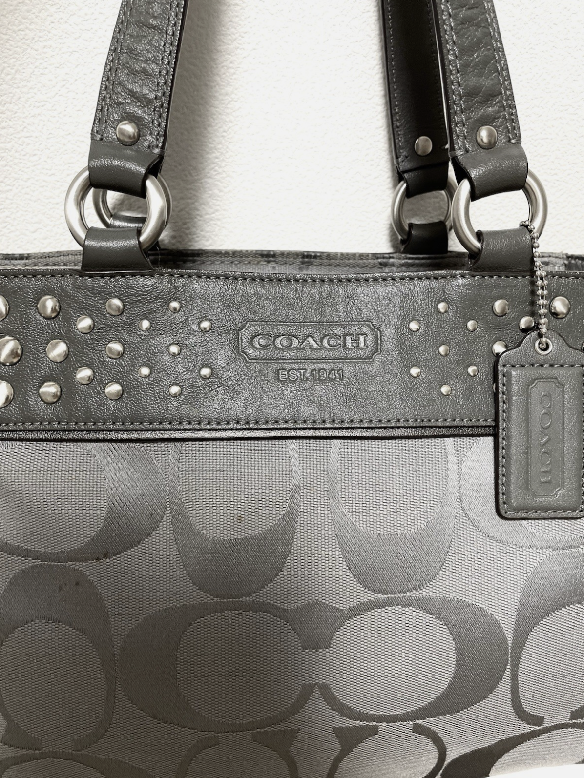 Coach Vintage 00's Handbag Grey Canvas Shoulder Tote