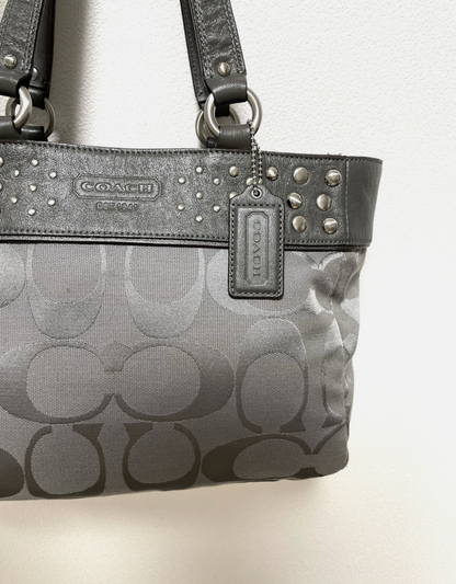 Coach Vintage 00's Handbag Grey Canvas Shoulder Tote