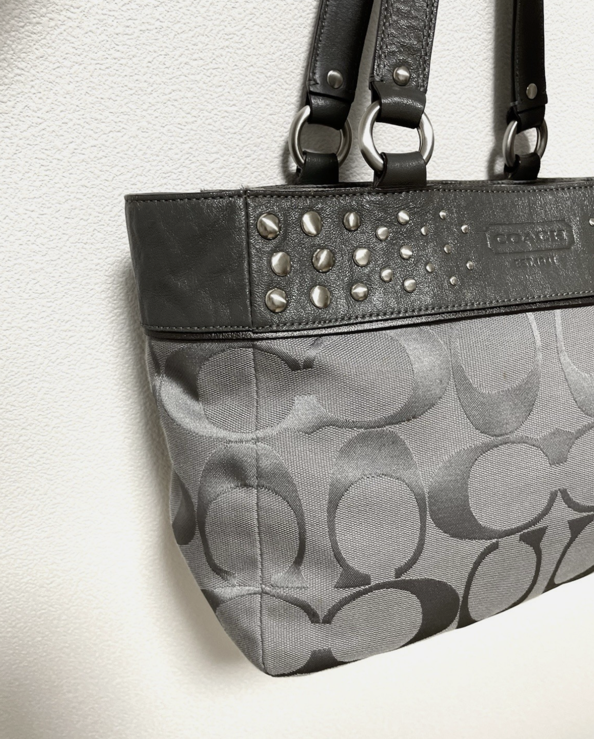 Coach Vintage 00's Handbag Grey Canvas Shoulder Tote