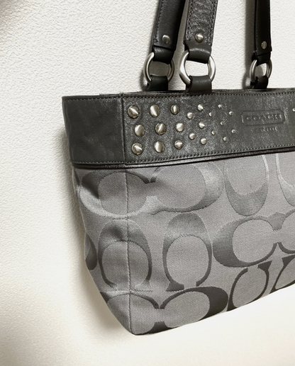 Coach Vintage 00's Handbag Grey Canvas Shoulder Tote