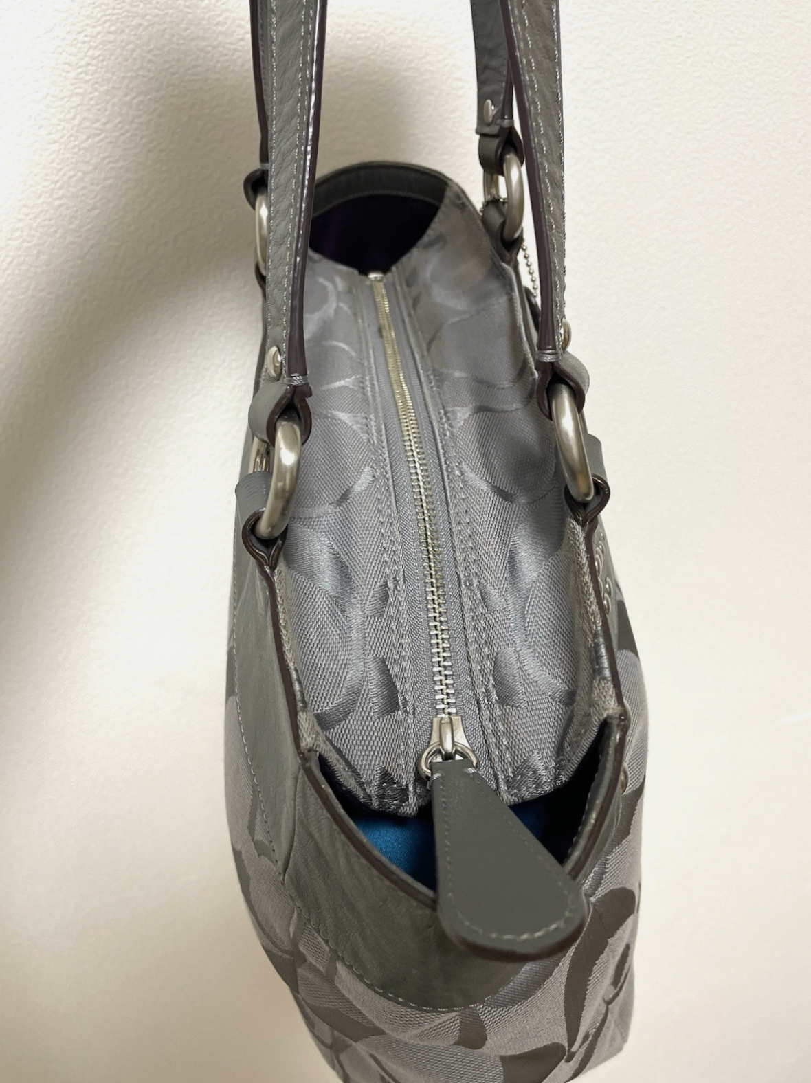 Coach Vintage 00's Handbag Grey Canvas Shoulder Tote