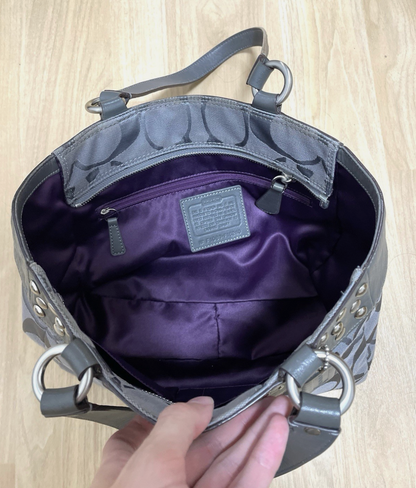 Coach Vintage 00's Handbag Grey Canvas Shoulder Tote