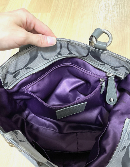 Coach Vintage 00's Handbag Grey Canvas Shoulder Tote