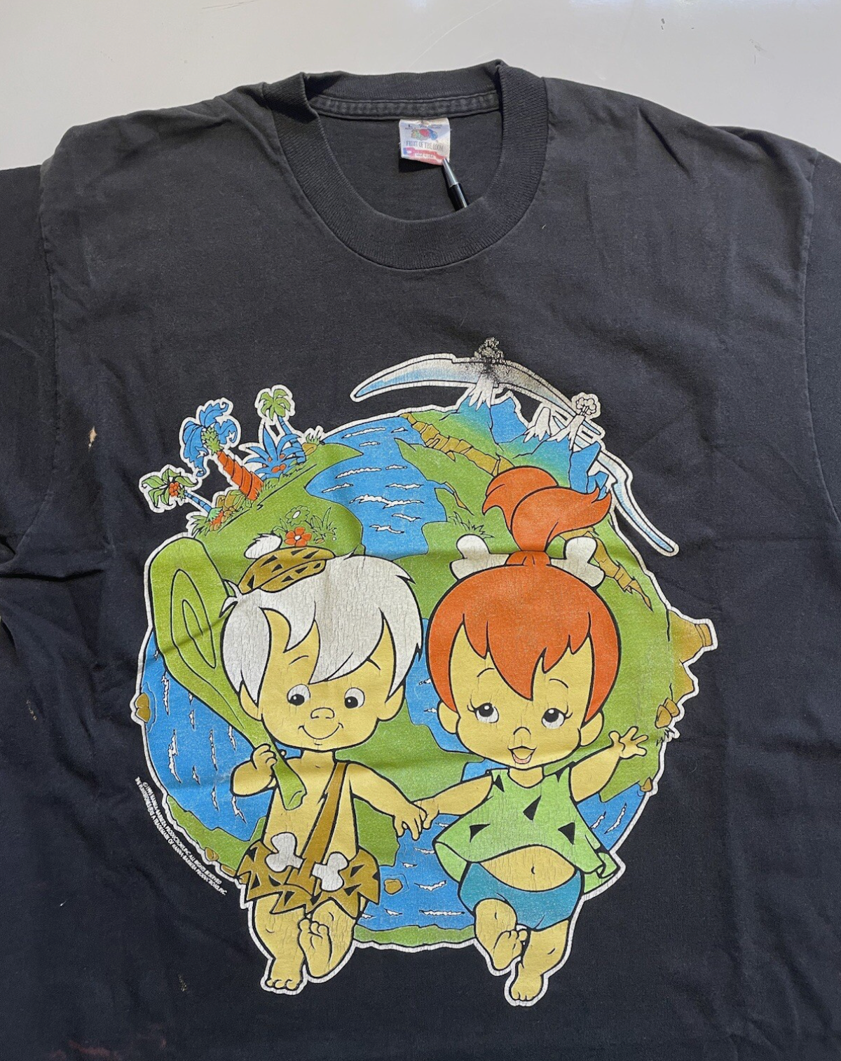 フリントストーン バムバム ペブルズ ハンナ・バーベラ ヴィンテージ Tシャツ メンズ L