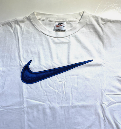 Nike Vintage White T-shirt Big Swoosh Mens M