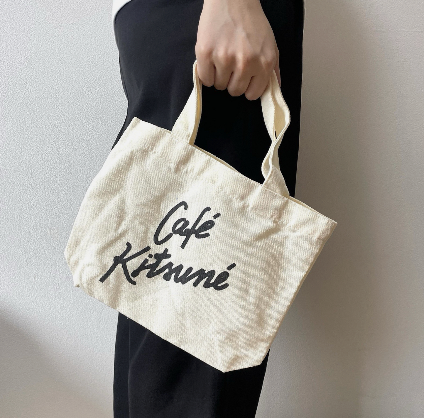 Maison Kitsune 'Cafe Kitsune' Small Canvas Tote Bag