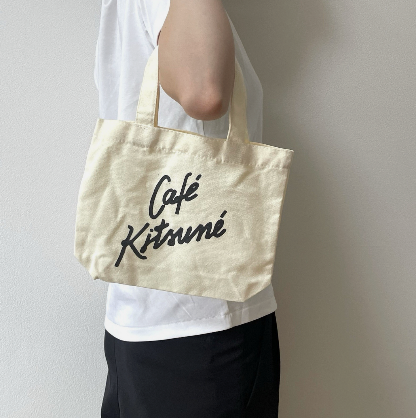 Maison Kitsune 'Cafe Kitsune' Small Canvas Tote Bag